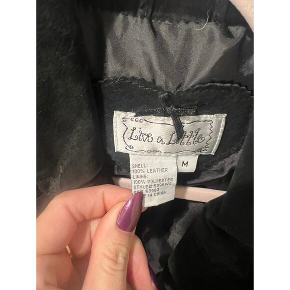 Vintage Live A Little 100% suede Leather Jacket - Picture 4 of 4